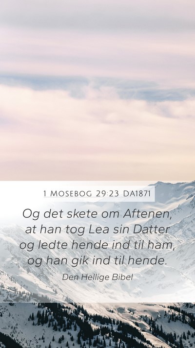 1 Mosebog 29:23 DA1871 Bible Verse Image