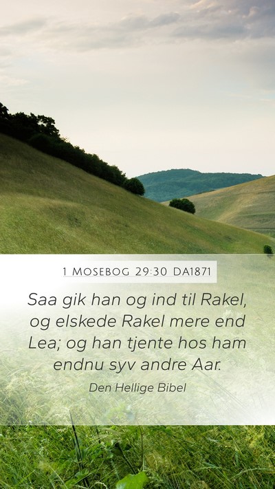 1 Mosebog 29:30 DA1871 Bible Verse Image