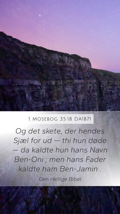 1 Mosebog 35:18 DA1871 Bible Verse Image