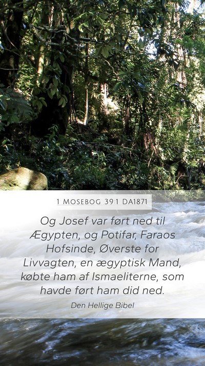 1 Mosebog 39:1 DA1871 Mobile Phone Wallpaper - Og Josef var ført ned til Ægypten, og Potifar, - Mobile Bible Verse Wallpaper