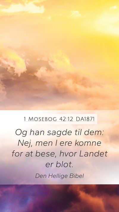 1 Mosebog 42:12 DA1871 Mobile Phone Wallpaper - Og han sagde til dem: Nej, men I ere komne for at - Mobile Bible Verse Wallpaper