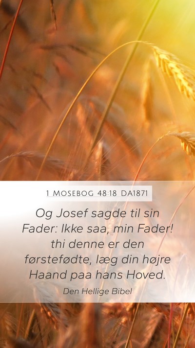 1 Mosebog 48:18 DA1871 Bible Verse Image