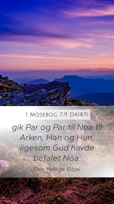 1 Mosebog 7:9 DA1871 Mobile Phone Wallpaper - gik Par og Par til Noa til Arken, Han og Hun, - Mobile Bible Verse Wallpaper