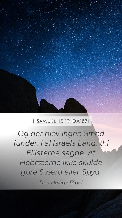 1 Samuel 13:19 DA1871 Bible Verse Image