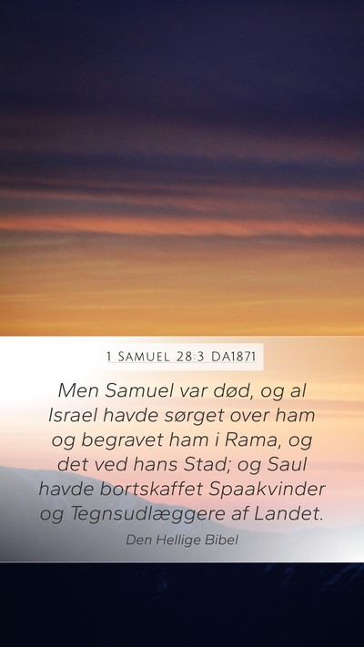 1 Samuel 28:3 DA1871 Bible Verse Image