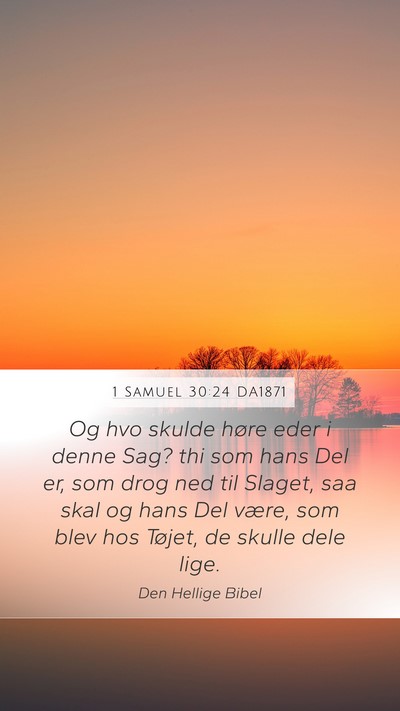 1 Samuel 30:24 DA1871 Bible Verse Image