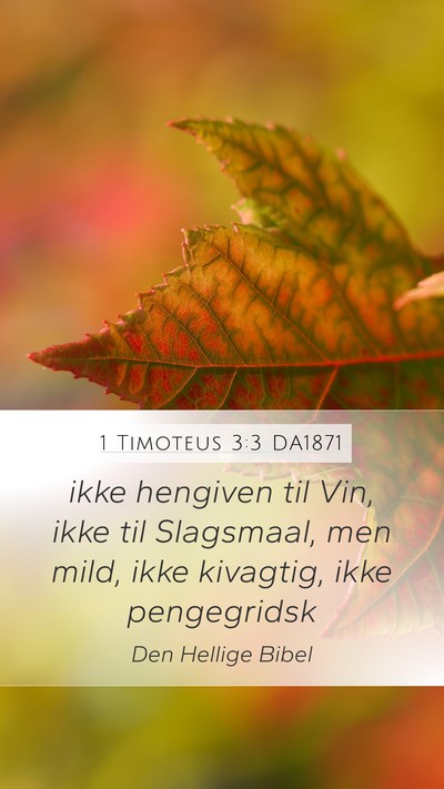 1 Timoteus 3:3 DA1871 Bible Verse Image