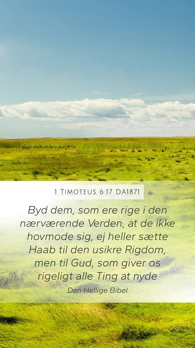 1 Timoteus 6:17 DA1871 Bible Verse Image