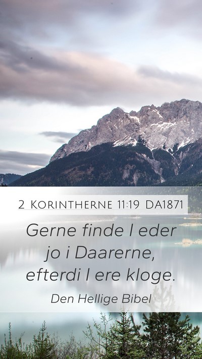 2 Korintherne 11:19 DA1871 Bible Verse Image