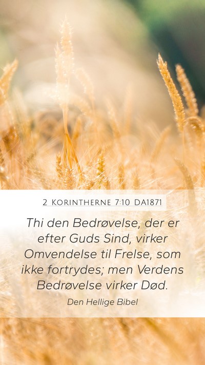 2 Korintherne 7:10 DA1871 Bible Verse Image