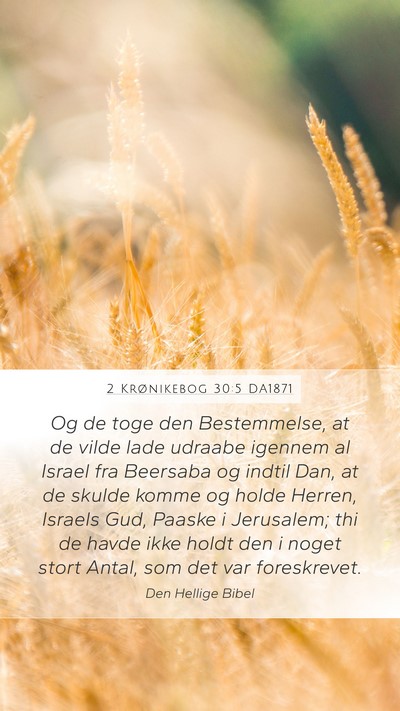 2 Krønikebog 30:5 DA1871 Bible Verse Image