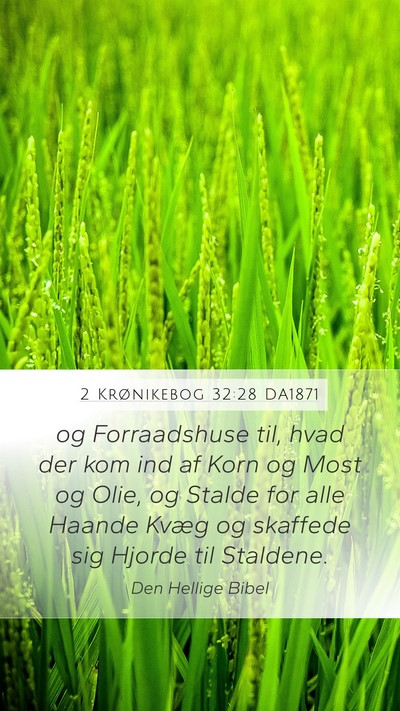 2 Krønikebog 32:28 DA1871 Bible Verse Image