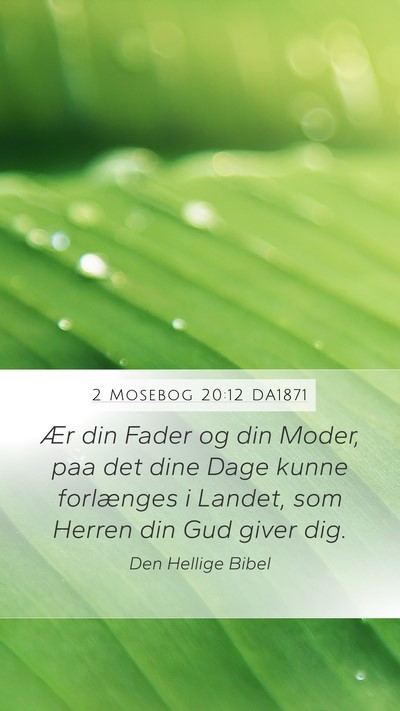 2 Mosebog 20:12 DA1871 Bible Verse Image