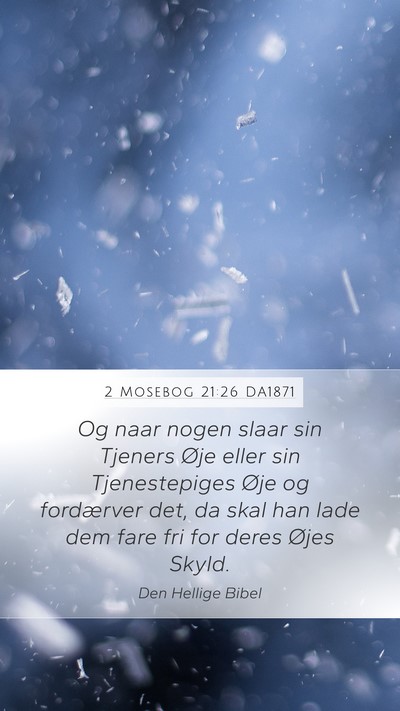 2 Mosebog 21:26 DA1871 Mobile Phone Wallpaper - Og naar nogen slaar sin Tjeners Øje eller sin - Mobile Bible Verse Wallpaper