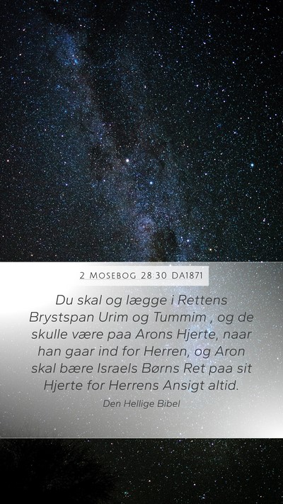 2 Mosebog 28:30 DA1871 Bible Verse Image