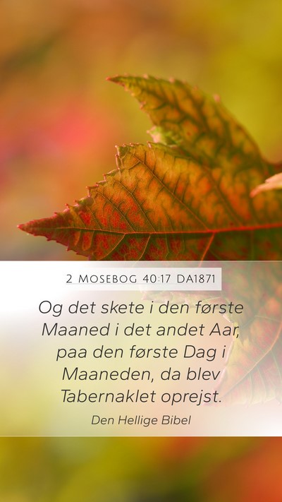 2 Mosebog 40:17 DA1871 Bible Verse Image