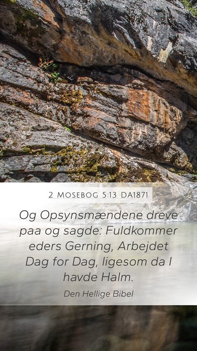2 Mosebog 5:13 DA1871 Bible Verse Image