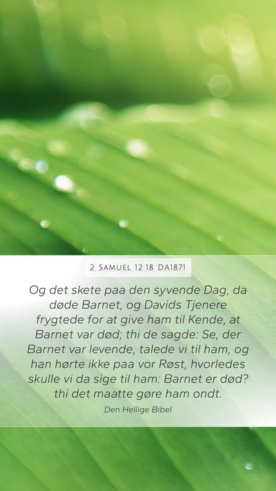 2 Samuel 12:18 DA1871 Mobile Phone Wallpaper - Og det skete paa den syvende Dag, da døde - Mobile Bible Verse Wallpaper