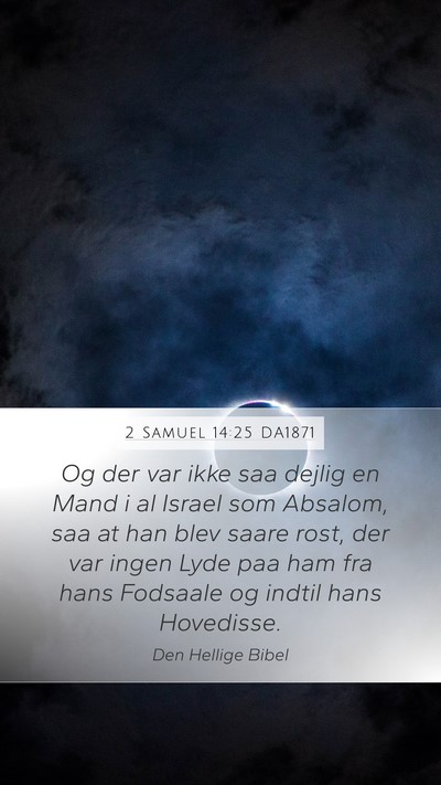 2 Samuel 14:25 DA1871 Mobile Phone Wallpaper - Og der var ikke saa dejlig en Mand i al Israel - Mobile Bible Verse Wallpaper