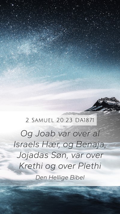 2 Samuel 20:23 DA1871 Bible Verse Image
