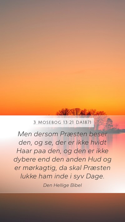 3 Mosebog 13:21 DA1871 Mobile Phone Wallpaper - Men dersom Præsten beser den, og se, der er ikke - Mobile Bible Verse Wallpaper