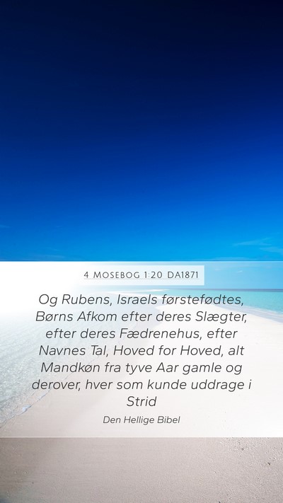 4 Mosebog 1:20 DA1871 Mobile Phone Wallpaper - Og Rubens, Israels førstefødtes, Børns Afkom - Mobile Bible Verse Wallpaper