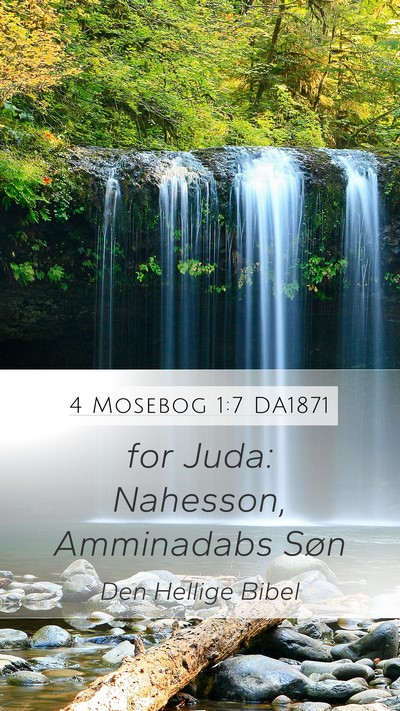 4 Mosebog 1:7 DA1871 Mobile Phone Wallpaper - for Juda: Nahesson, Amminadabs - Mobile Bible Verse Wallpaper