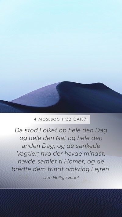 4 Mosebog 11:32 DA1871 Mobile Phone Wallpaper - Da stod Folket op hele den Dag og hele den Nat og - Mobile Bible Verse Wallpaper