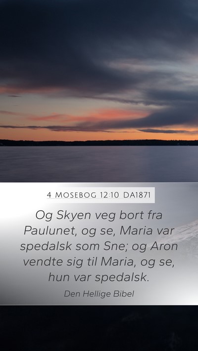 4 Mosebog 12:10 DA1871 Mobile Phone Wallpaper - Og Skyen veg bort fra Paulunet, og se, Maria var - Mobile Bible Verse Wallpaper