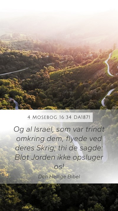 4 Mosebog 16:34 DA1871 Mobile Phone Wallpaper - Og al Israel, som var trindt omkring dem, flyede - Mobile Bible Verse Wallpaper