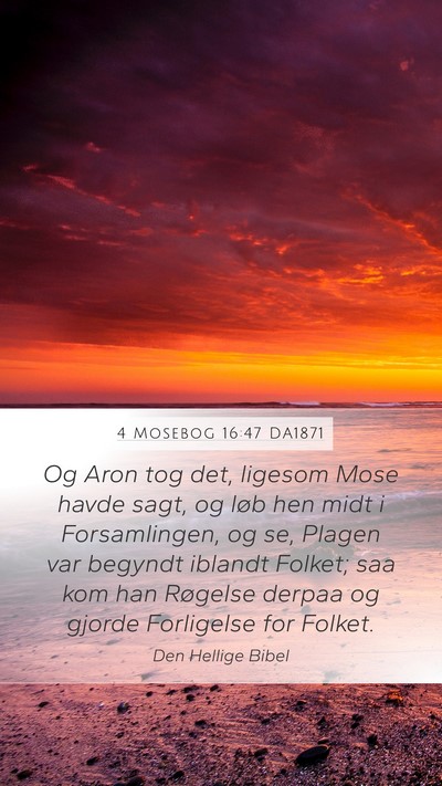 4 Mosebog 16:47 DA1871 Mobile Phone Wallpaper - Og Aron tog det, ligesom Mose havde sagt, og løb - Mobile Bible Verse Wallpaper