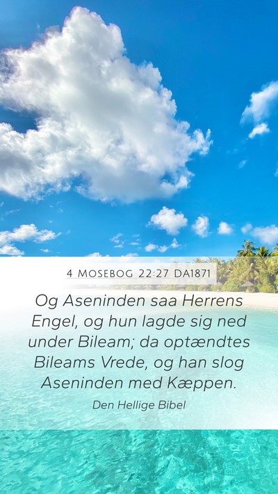 4 Mosebog 22:27 DA1871 Mobile Phone Wallpaper - Og Aseninden saa Herrens Engel, og hun lagde sig - Mobile Bible Verse Wallpaper