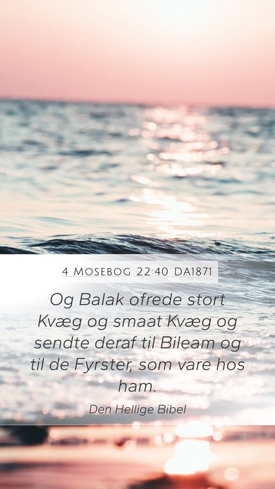4 Mosebog 22:40 DA1871 Mobile Phone Wallpaper - Og Balak ofrede stort Kvæg og smaat Kvæg og - Mobile Bible Verse Wallpaper