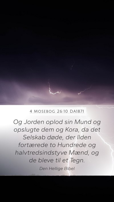 4 Mosebog 26:10 DA1871 Mobile Phone Wallpaper - Og Jorden oplod sin Mund og opslugte dem og Kora, - Mobile Bible Verse Wallpaper