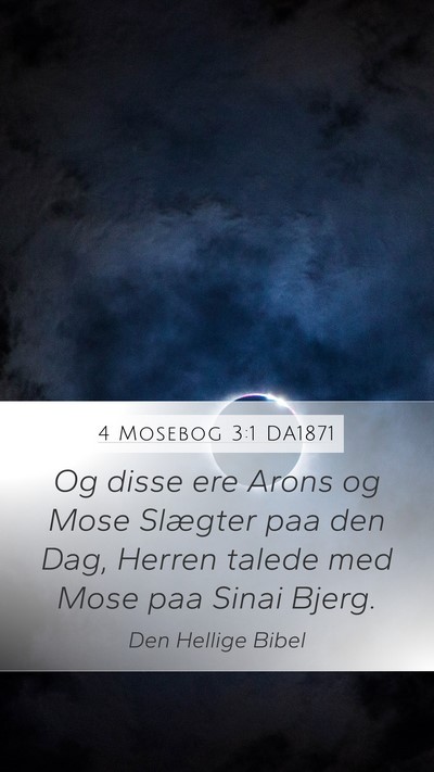 4 Mosebog 3:1 DA1871 Mobile Phone Wallpaper - Og disse ere Arons og Mose Slægter paa den Dag, - Mobile Bible Verse Wallpaper
