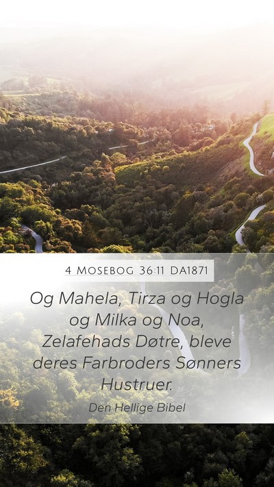4 Mosebog 36:11 DA1871 Mobile Phone Wallpaper - Og Mahela, Tirza og Hogla og Milka og Noa, - Mobile Bible Verse Wallpaper