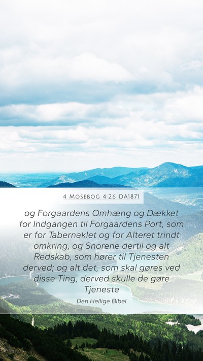4 Mosebog 4:26 DA1871 Mobile Phone Wallpaper - og Forgaardens Omhæng og Dækket for Indgangen - Mobile Bible Verse Wallpaper