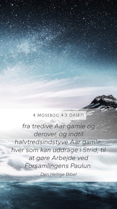 4 Mosebog 4:3 DA1871 Mobile Phone Wallpaper - fra tredive Aar gamle og derover, og indtil - Mobile Bible Verse Wallpaper