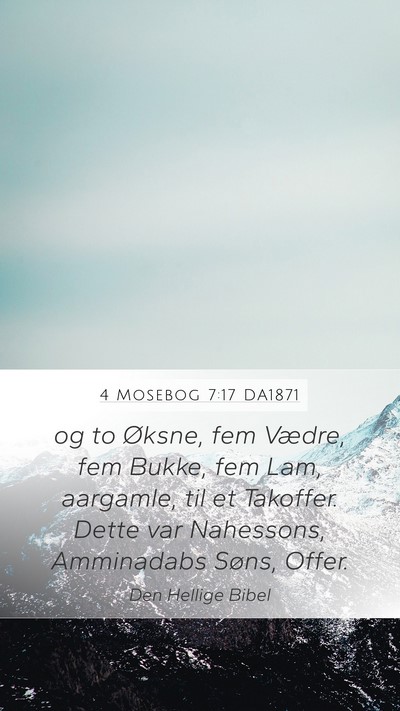 4 Mosebog 7:17 DA1871 Bible Verse Image
