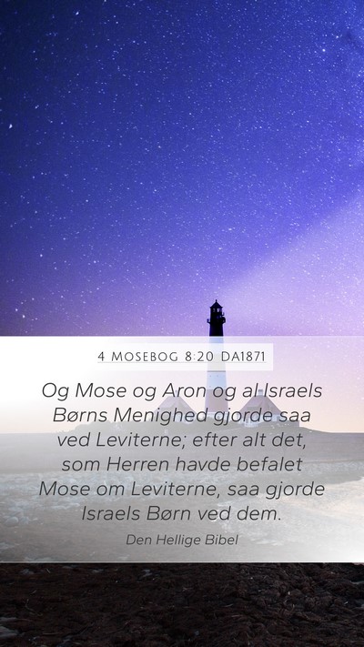 4 Mosebog 8:20 DA1871 Mobile Phone Wallpaper - Og Mose og Aron og al Israels Børns Menighed - Mobile Bible Verse Wallpaper