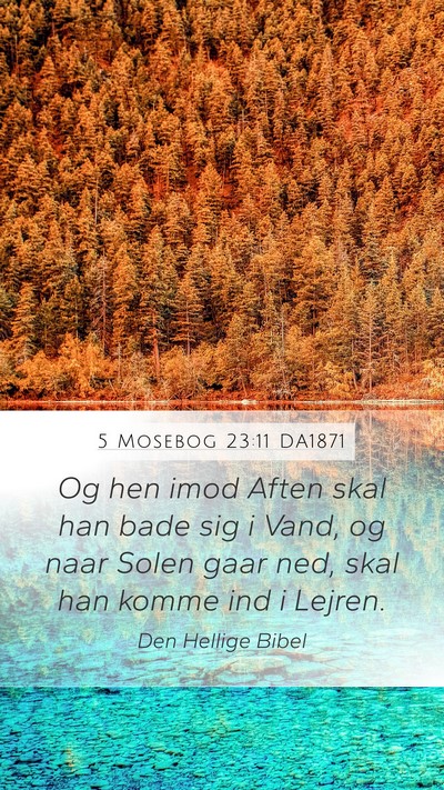 5 Mosebog 23:11 DA1871 Mobile Phone Wallpaper - Og hen imod Aften skal han bade sig i Vand, og - Mobile Bible Verse Wallpaper