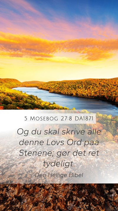 5 Mosebog 27:8 DA1871 Bible Verse Image