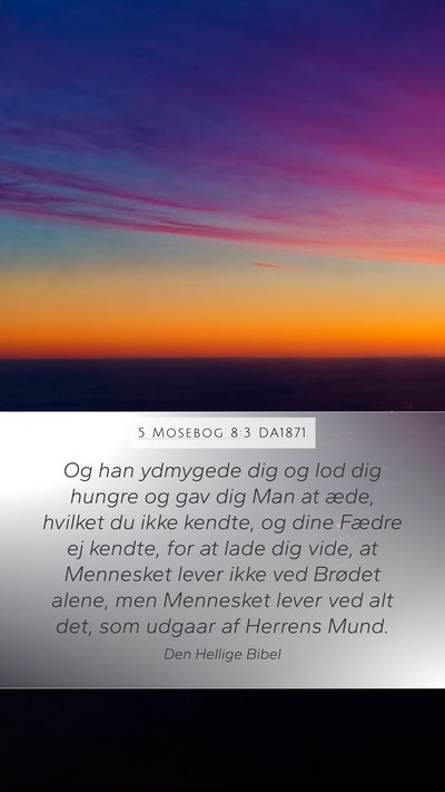 5 Mosebog 8:3 DA1871 Bible Verse Image