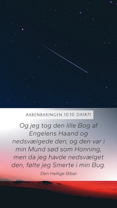 Aabenbaringen 10:10 DA1871 Mobile Phone Wallpaper - Og jeg tog den lille Bog af Engelens Haand og - Mobile Bible Verse Wallpaper