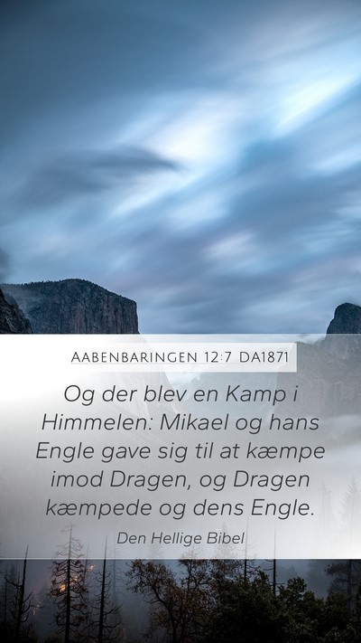 Aabenbaringen 12:7 DA1871 Bible Verse Image