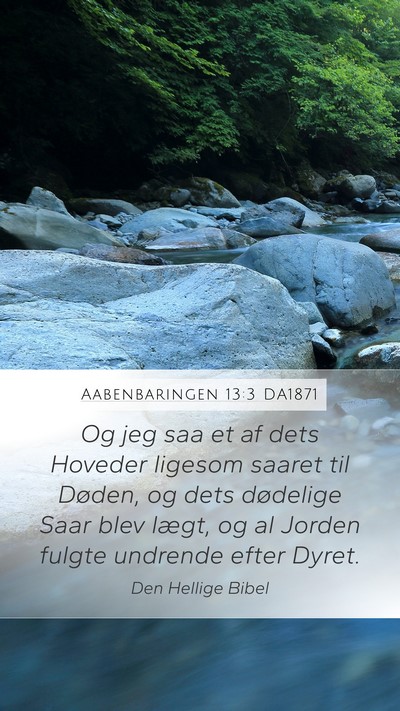 Aabenbaringen 13:3 DA1871 Bible Verse Image