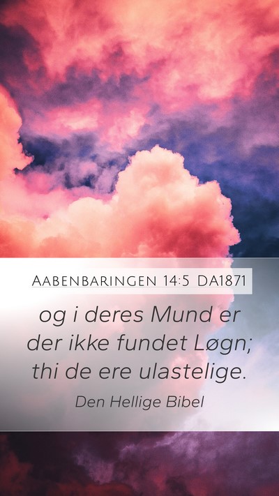 Aabenbaringen 14:5 DA1871 Bible Verse Image