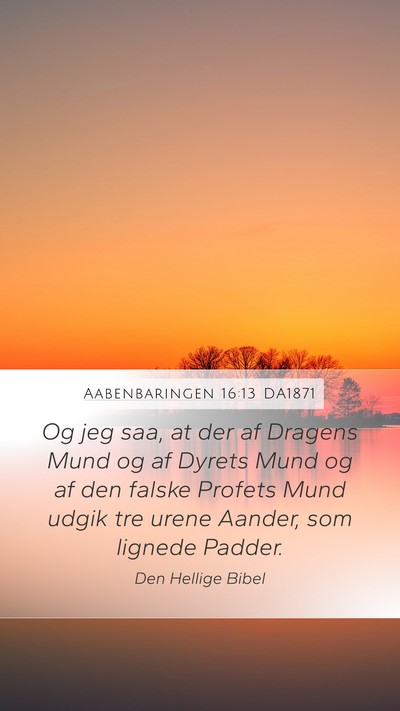 Aabenbaringen 16:13 DA1871 Bible Verse Image