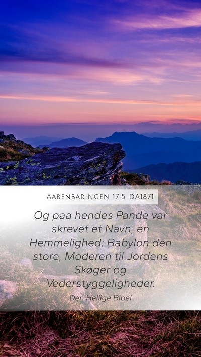 Aabenbaringen 17:5 DA1871 Bible Verse Image