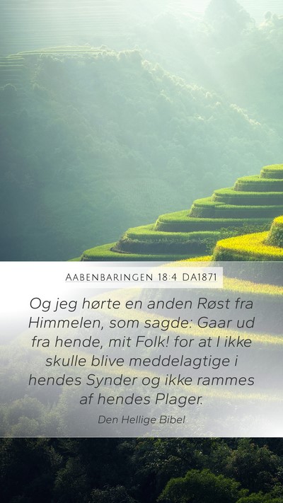Aabenbaringen 18:4 DA1871 Bible Verse Image